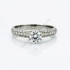 18k White Gold 0.51ct E Colour Round Diamond and Pave Engagment Ring